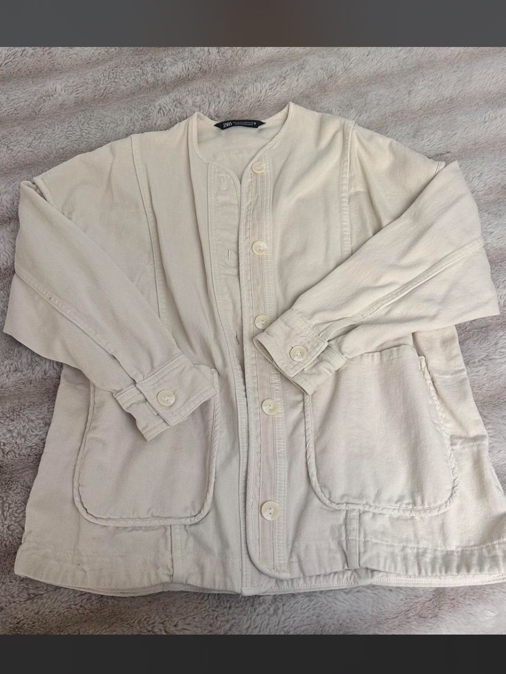 Zara Cream Denim Jacket